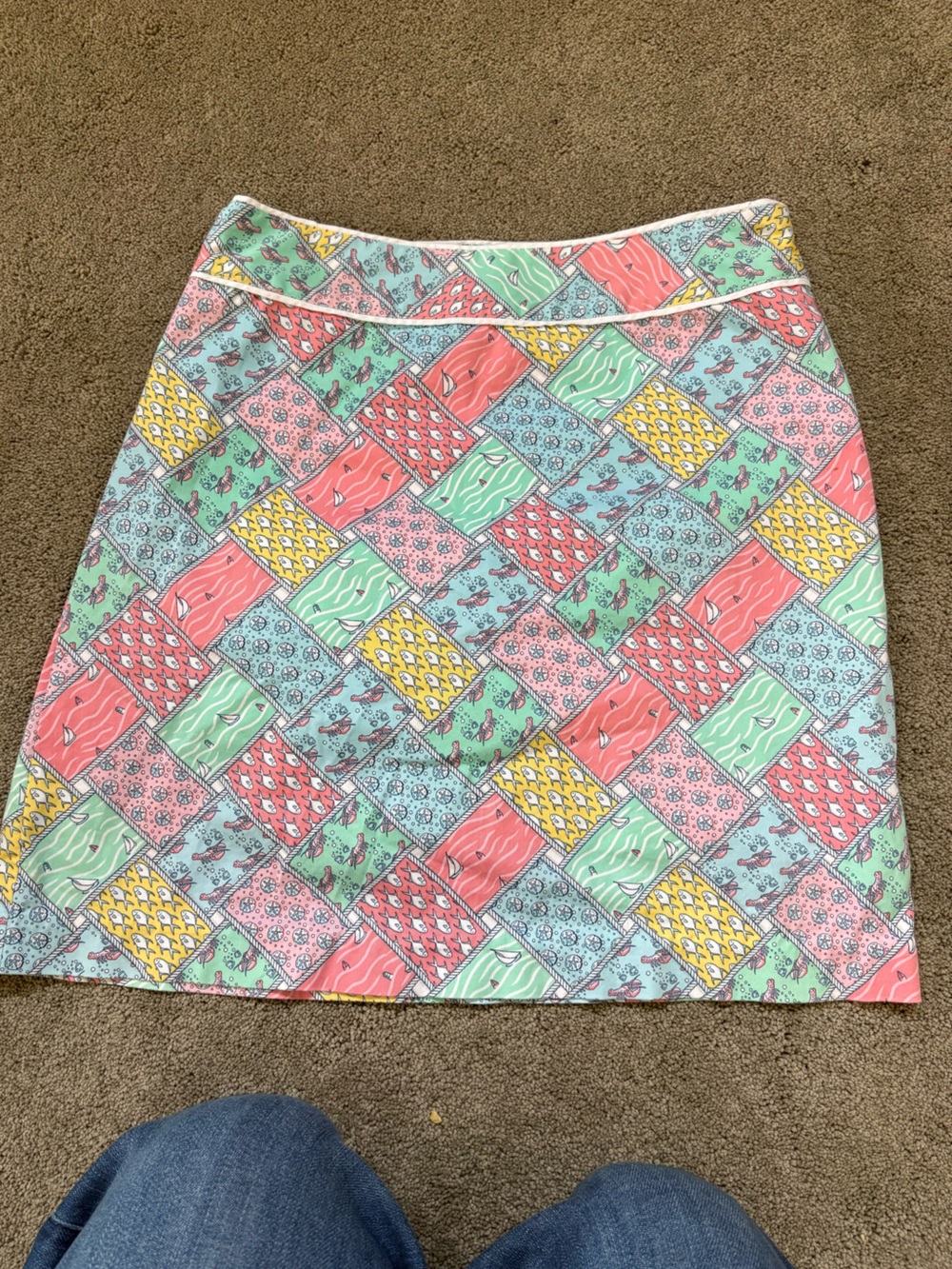 Vineyard Vines Multi-Color Nautical Print Skirt